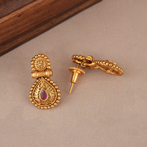 Antique gold stone necklace set