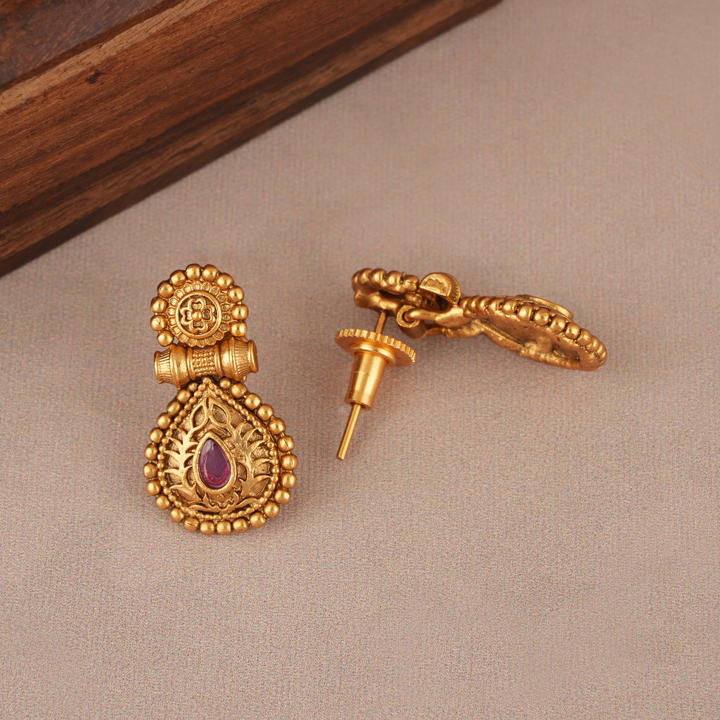 Antique gold stone necklace set