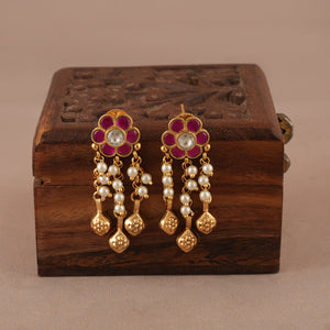 Stunning antique gold pearl drop choker necklace set