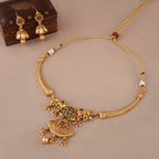 Beautiful antique gold elephant hasli necklace set