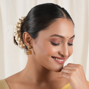 Stunning elegant stone antique gold jhumka