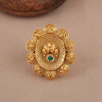 Stunning high gold floral finger ring