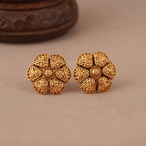 Elegant delicate plain antique gold necklace set