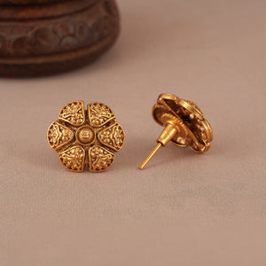 Elegant delicate plain antique gold necklace set