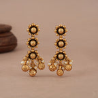 Cute floral antique gold choker necklace set