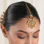 Stunning big size kundan floral antique gold maagtika