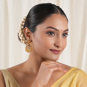 Stunning kundan antique gold long earring