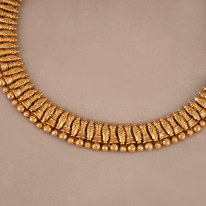 Plain antique gold choker necklace set