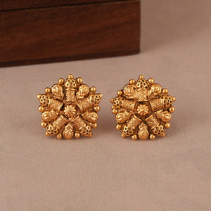 Plain antique gold choker necklace set