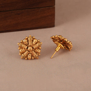 Plain antique gold choker necklace set