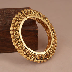 Stunning broad antique gold pacheli bangle kada