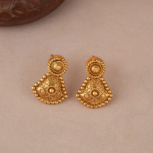 Stunning carved plain antique gold necklace set