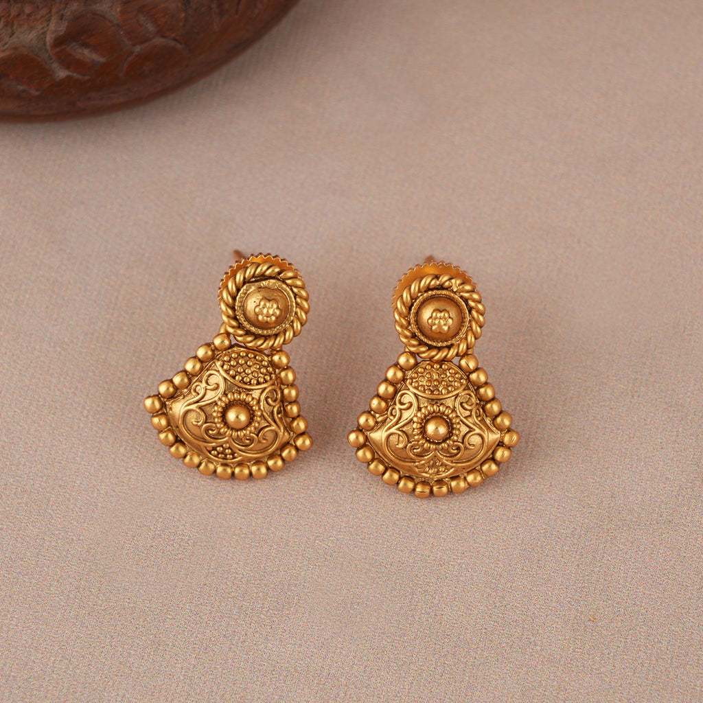 Stunning carved plain antique gold necklace set