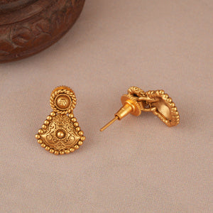 Stunning carved plain antique gold necklace set