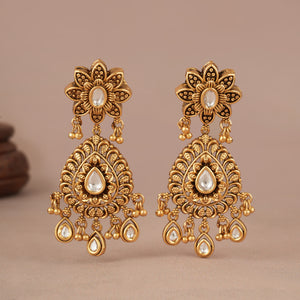 Amazing antique gold kundan necklace set