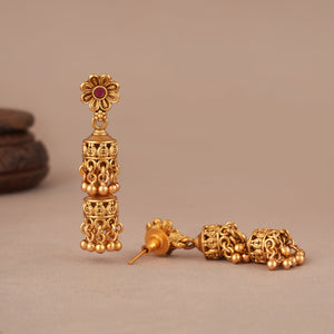 Beautiful stone antique gold choker necklace set