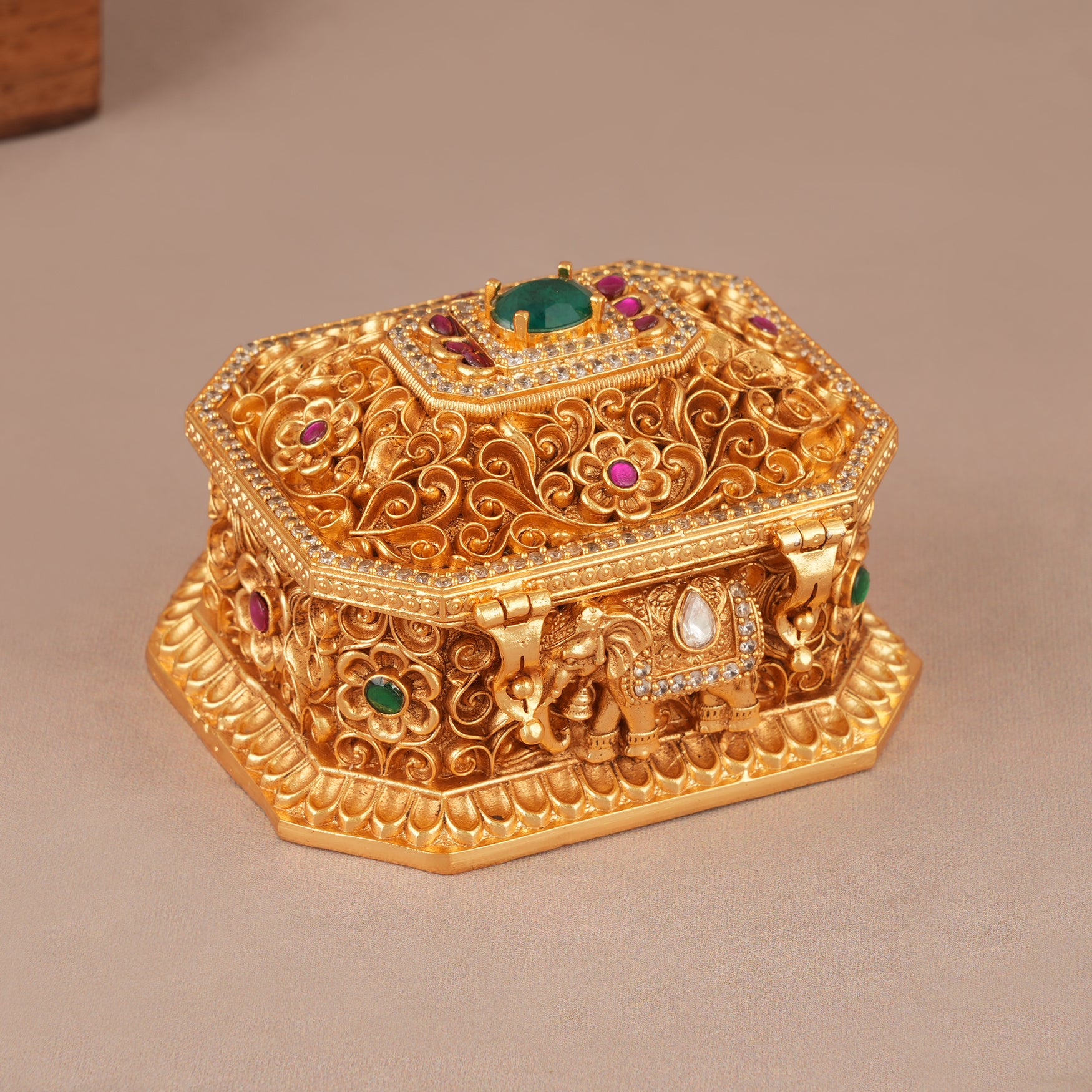 Beautiful stone carved sindoor box