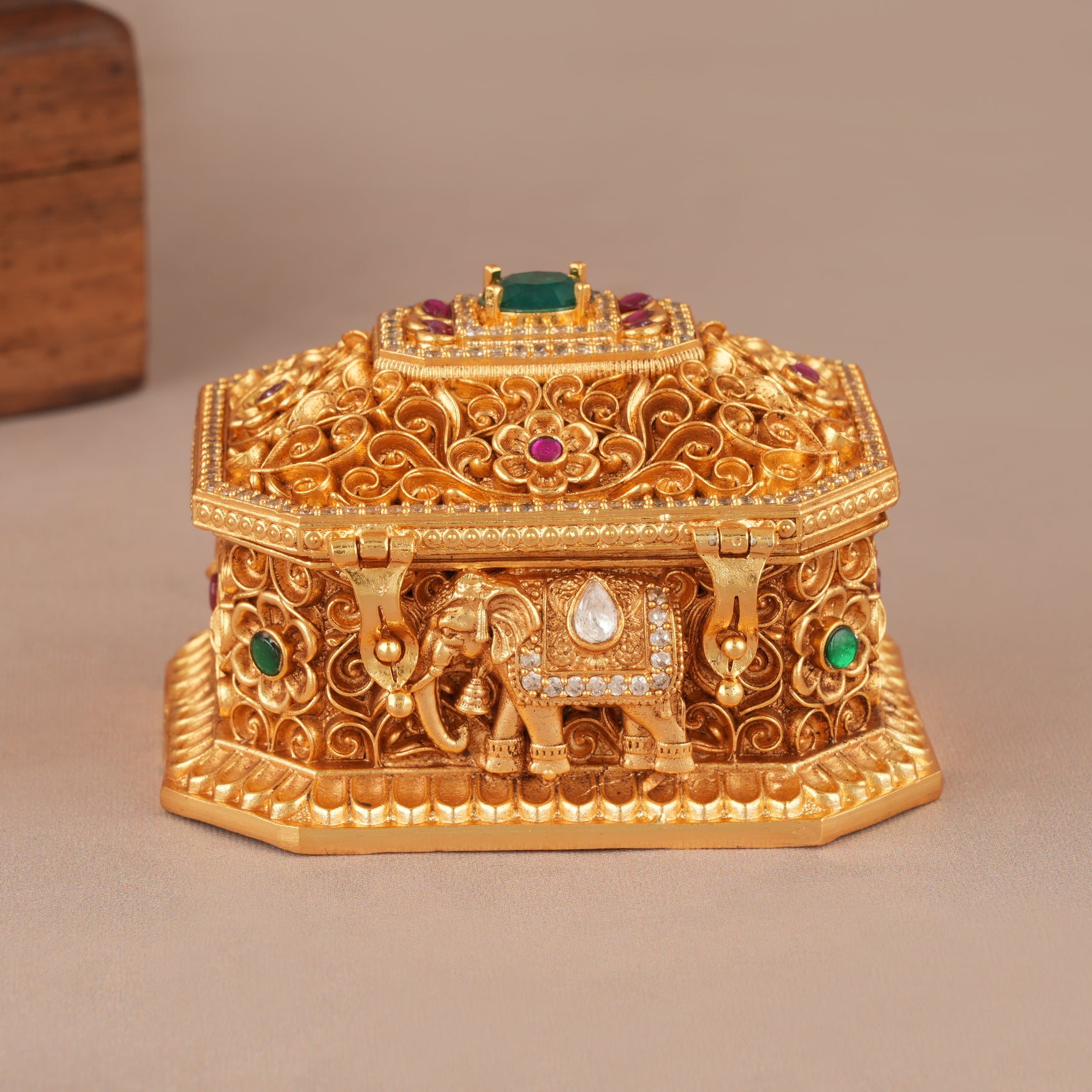 Beautiful stone carved sindoor box