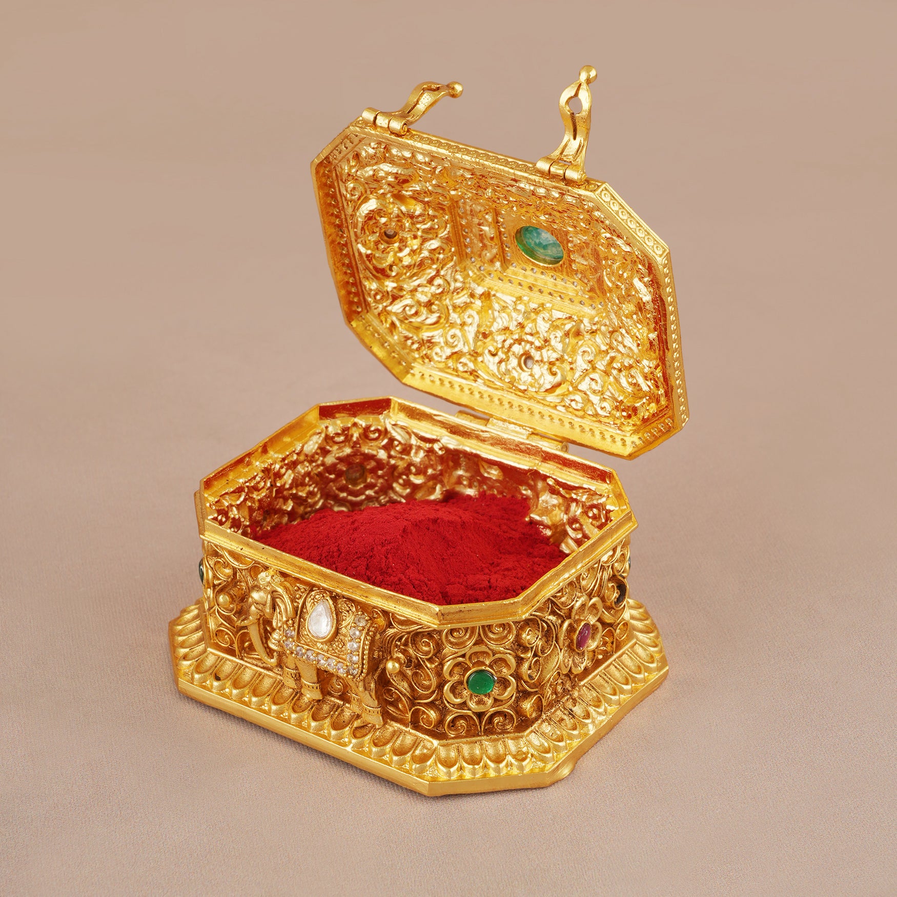 Beautiful stone carved sindoor box