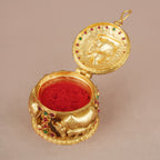 Beautiful antique gold stone maa lakshmi sindoor box I Temple jewelry