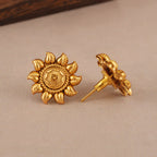 Amazing antique gold floral plain pendant set