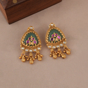 Stunning antique gold stone pearl choker set