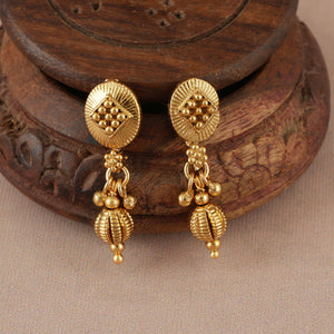 Sleek antique gold plain mala set