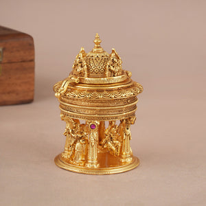 Lord Krishna's life inspiration sindoor box I Temple jewellery
