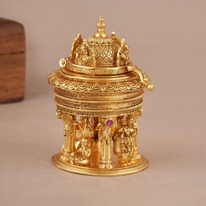 Lord Krishna's life inspiration sindoor box I Temple jewellery