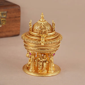 Lord Krishna's life inspiration sindoor box I Temple jewellery