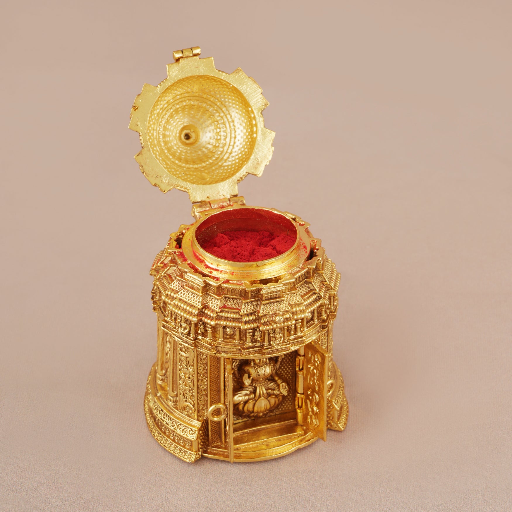 Lord Krishna's life inspiration sindoor box I Temple jewellery
