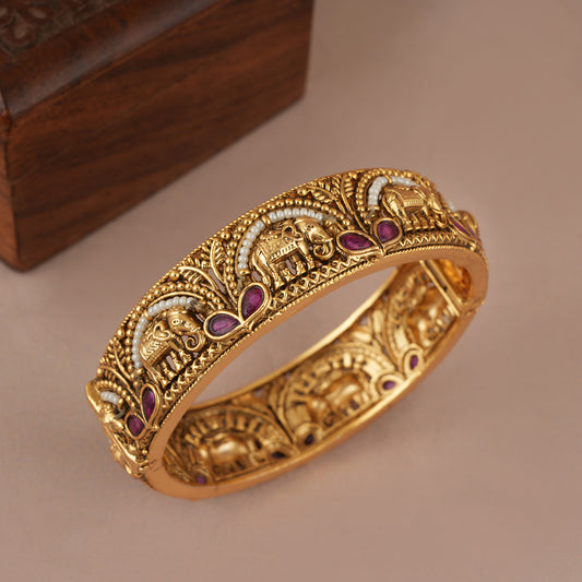 Openable stunning antique gold pearl kada