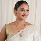 Sleek stone antique gold mangalsutra set