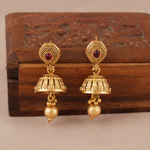 Long antique gold stone necklace set