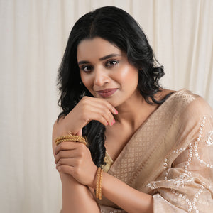 Stunning plain antique gold bangle set ( set of 4 )