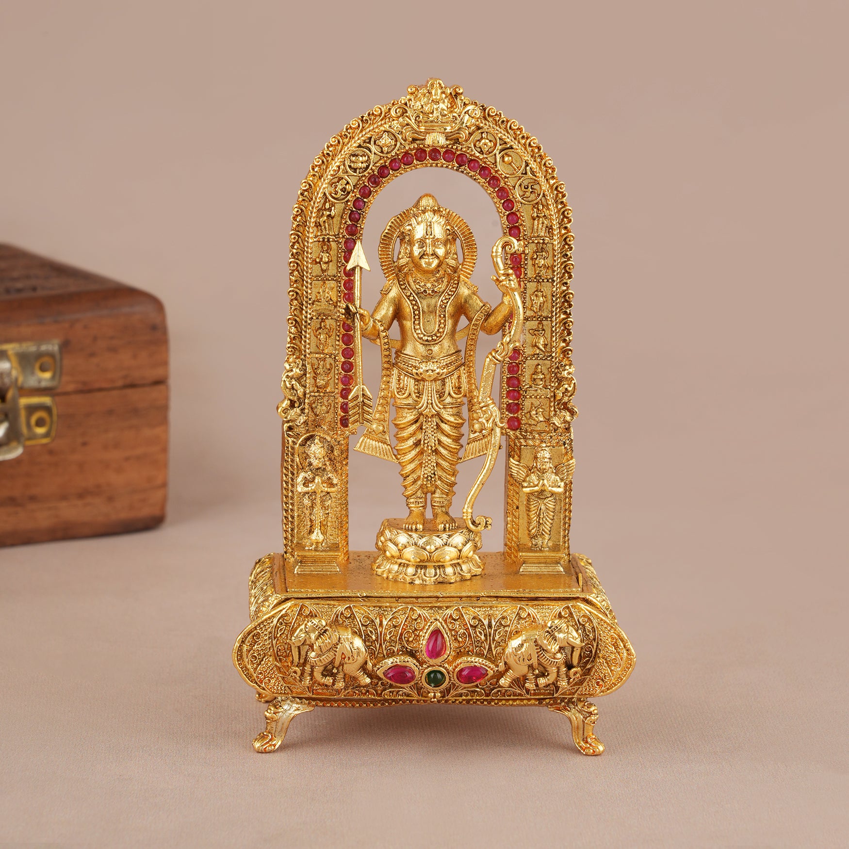 Amazing antique gold lord ram lalla sindoor box I Temple Jewellery