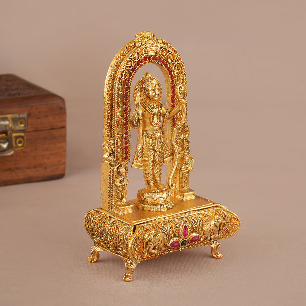 Amazing antique gold lord ram lalla sindoor box I Temple Jewellery