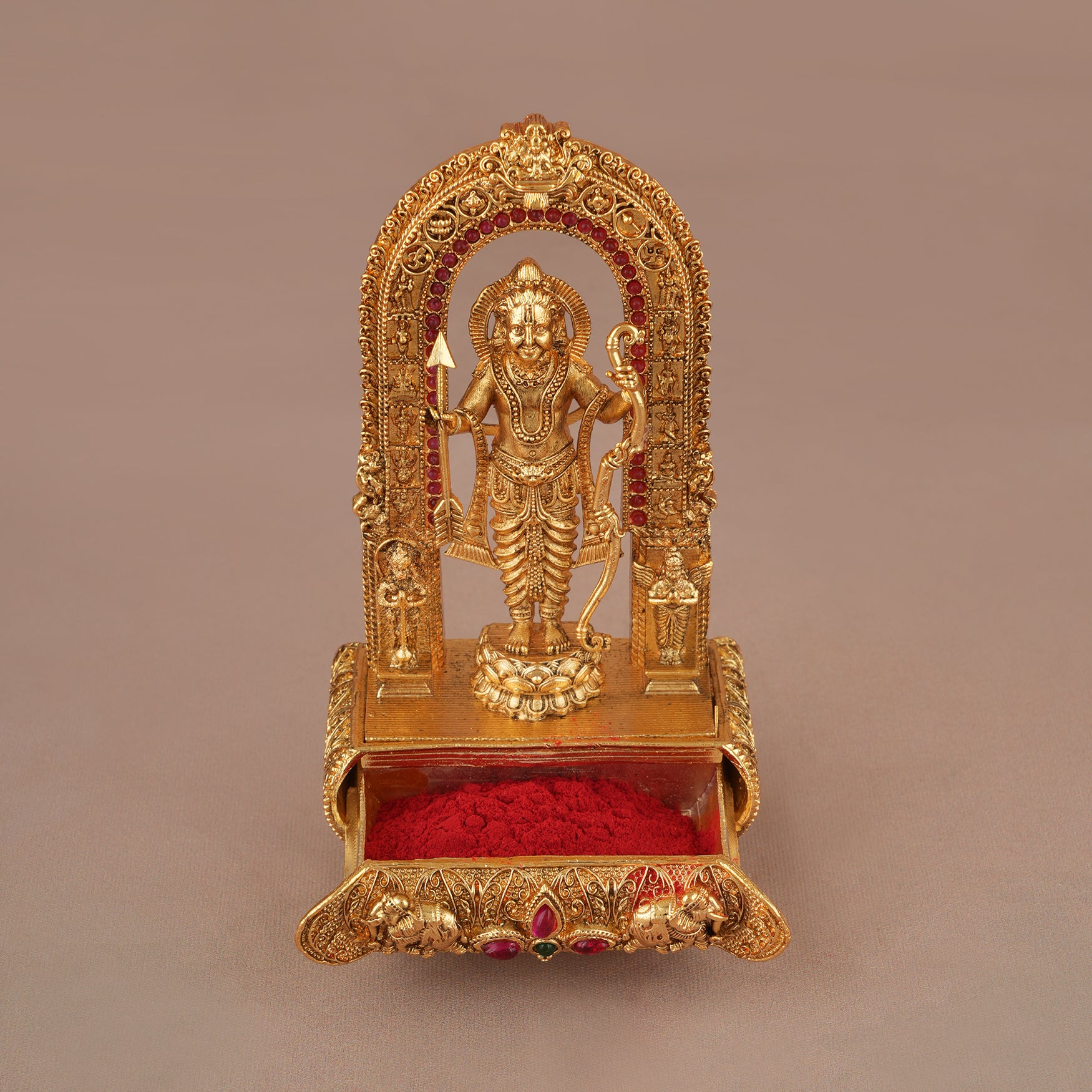 Amazing antique gold lord ram lalla sindoor box I Temple Jewellery