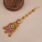 Gorgeous antique gold multicolor stone maangtika