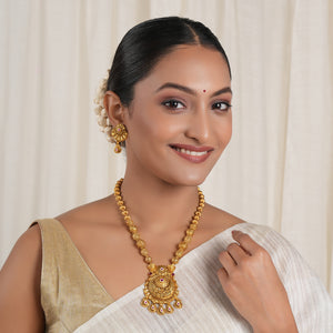 Stunning ruby antique gold long neckalce set