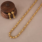 Beautiful plain gold mala necklace set