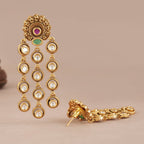 Long beautiful kundan antique gold earring