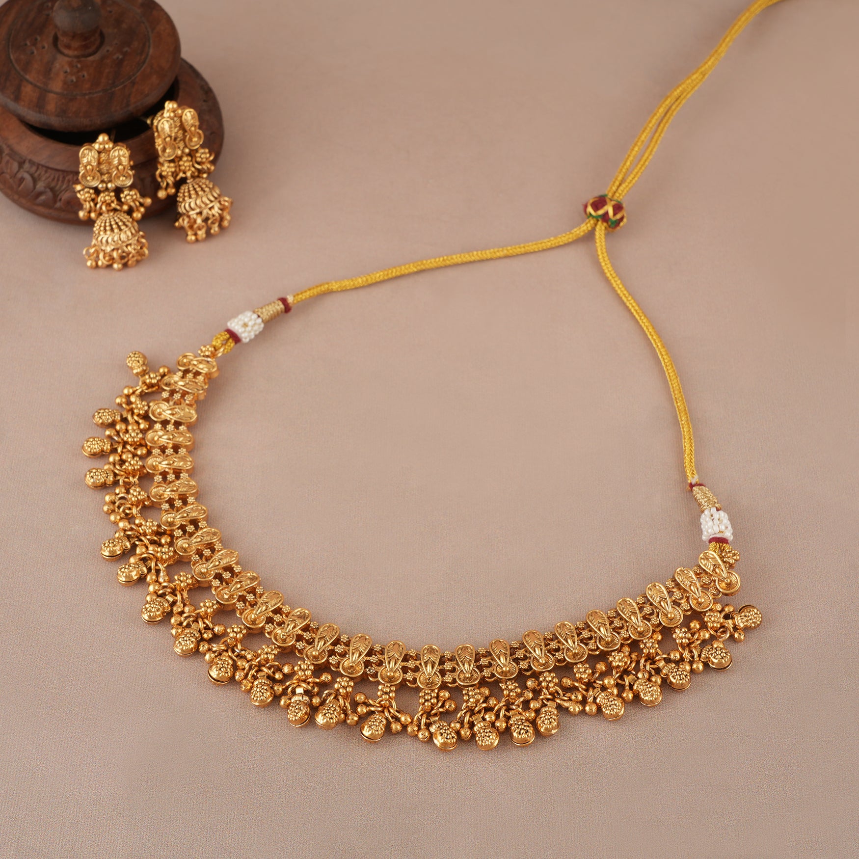 Plain high gold necklace set