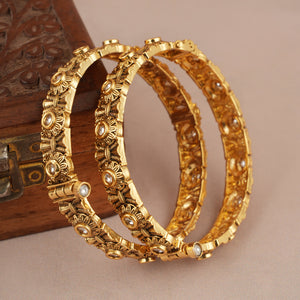 Kundan gold bangle set