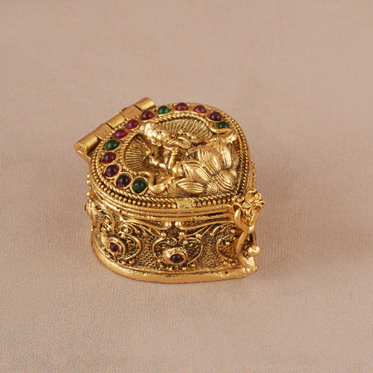 Maa Lakshmi gold kumkum box
