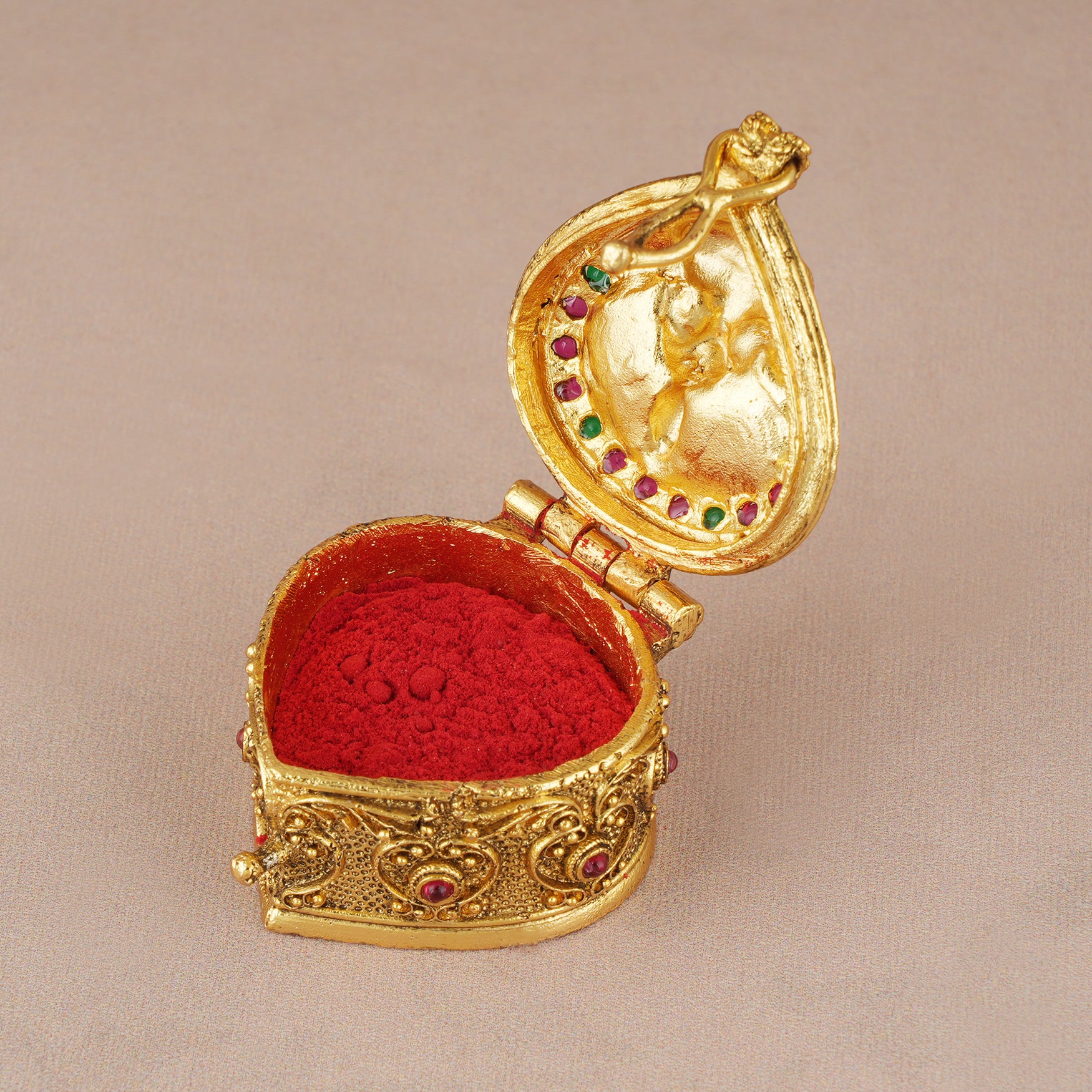 Maa Lakshmi gold kumkum box
