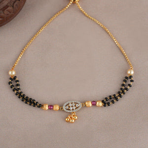 Cute gold polish mangalsutra bracelet