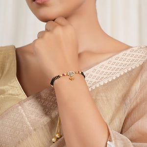 Cute gold polish mangalsutra bracelet