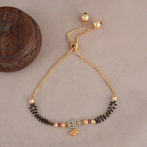 Cute gold polish mangalsutra bracelet