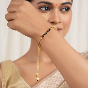 Cute gold polish mangalsutra bracelet
